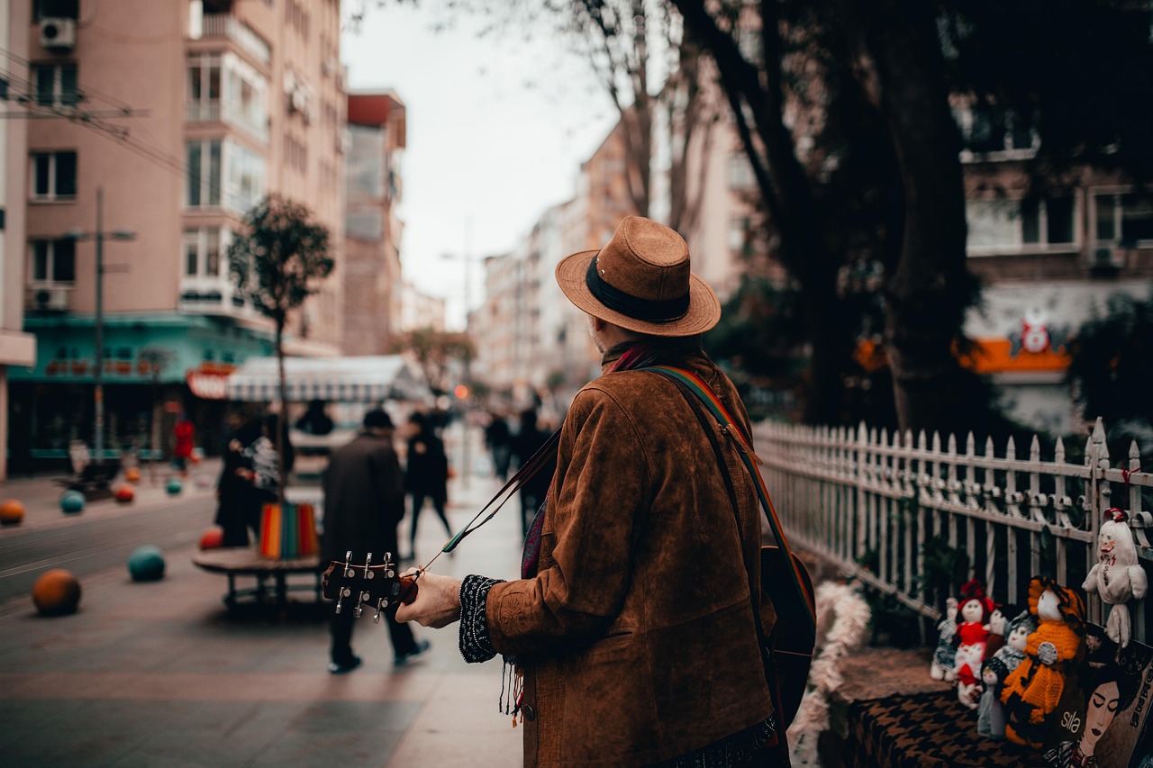 Street, guitar, musician — Coronavirus disease 2019